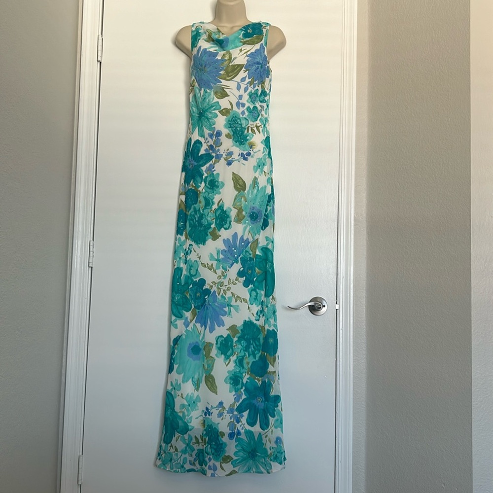 VINTAGE AFTERDARK SEQUENCE FLOOR LENGTH DRESS